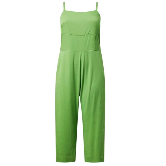 Torrid Emerald Green Wide Leg Jumpsuit Tie Back Plus Size Holiday 20/22 Comfy - Picture 3 of 16